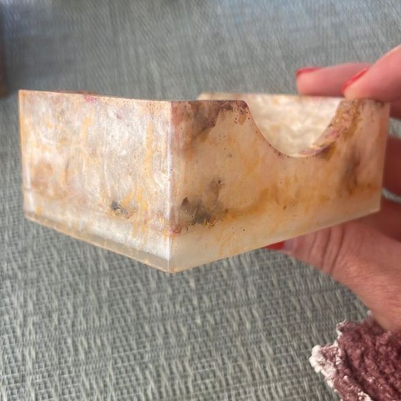 Handmade Pressed Flower Coaster Set and Holder Square Sunny - Picture 9 of 17